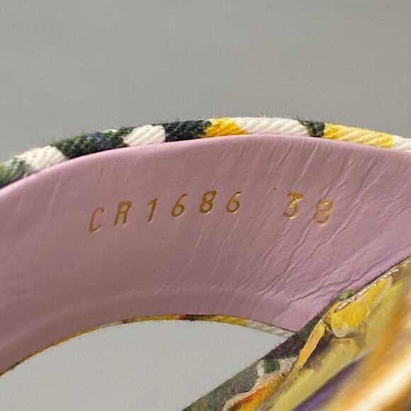 Dolce & Gabbana floral-print gabardine platform sandals size 38 - Picture 10 of 13